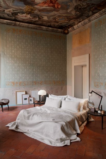 Bedroom at the Vipp pop-up hotel