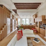 Japanese-influenced living room at Warren Street Townhouse