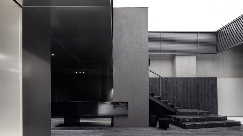 Grey and black PXG flagship store in Seoul by WGNB