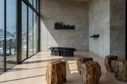 stone stools and coffee tables