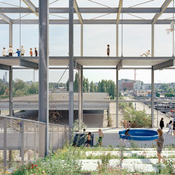 Photo of people in a building structure
