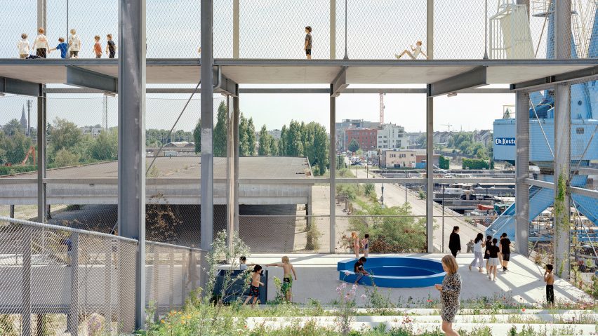 Photo of people in a building structure