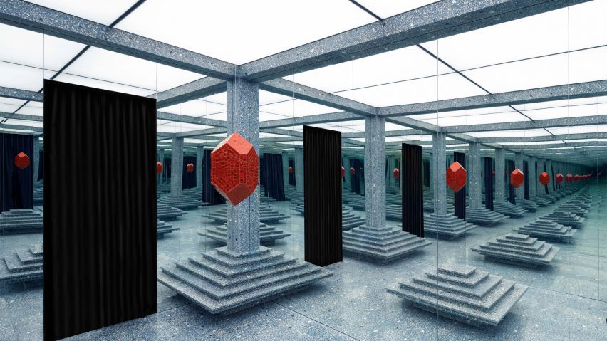 Photo of a mirrored installation