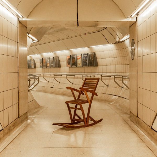 Photo of a chair in an Underground tunnel