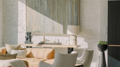 Industry West's showroom featuring neutral-coloured furniture