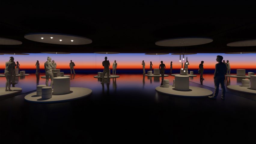 Photo of an installation with models