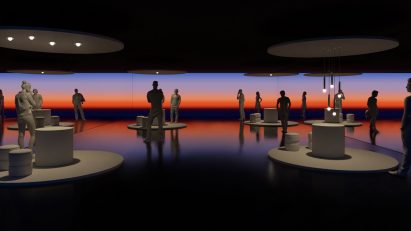 Photo of an installation with models