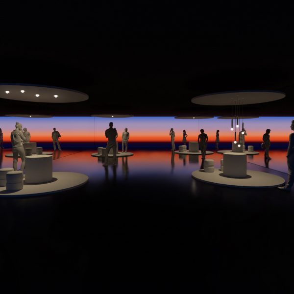 Photo of an installation with models