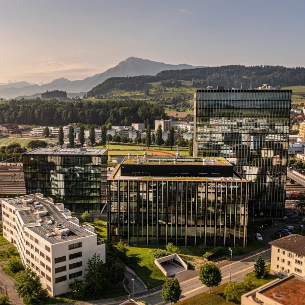 Suurstoffi West tall mass-timber student building in Switzerland by Manetsch Meyer Architects