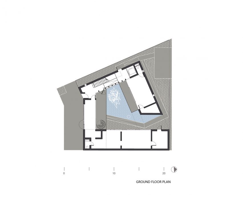 Ground floor plan of the Star House by Atelier Gratia