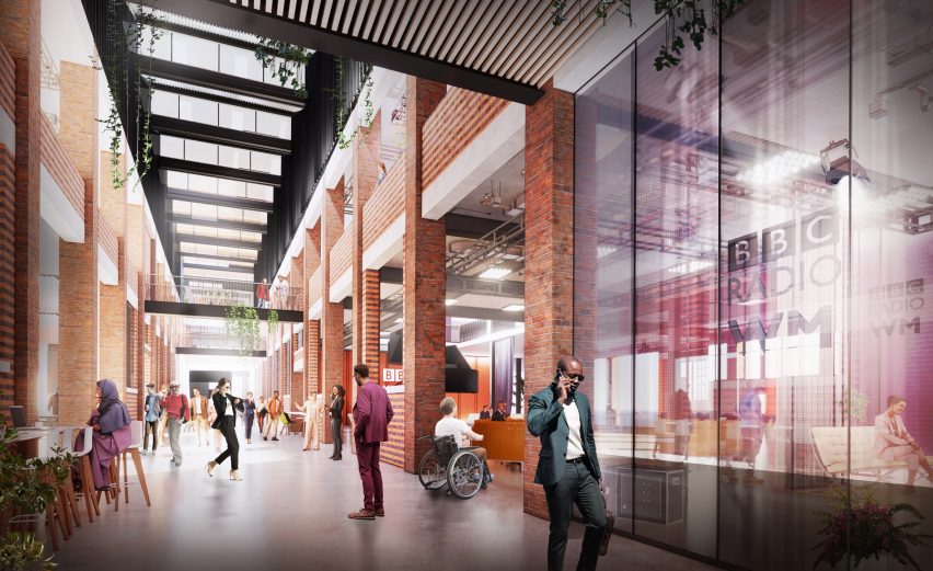 People inside BBC Birmingham headquarters