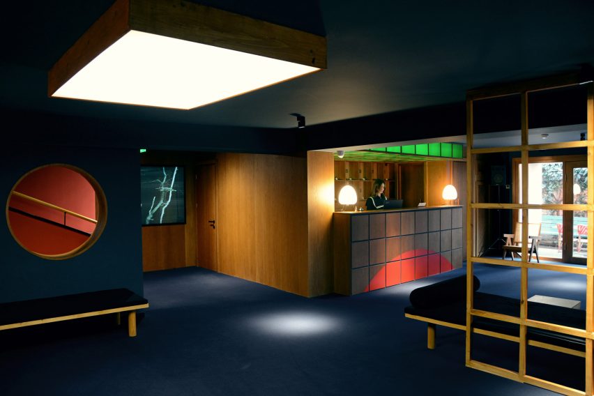 A lobby interior inside Blueberry Nights hotel
