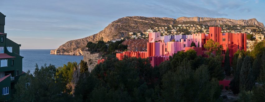 Muralla Roja with spanish coast in the background