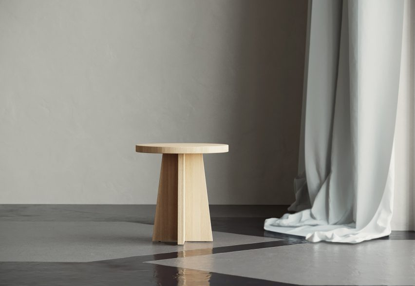 A round wooden table