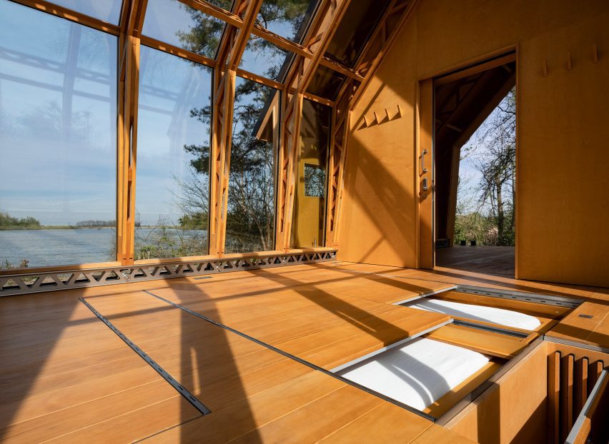 Interior of Cabin Anna in the Netherlands by Caspar Schols
