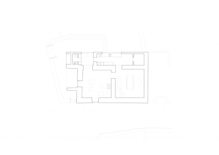 Ground floor plan of Casa Caldeira by Filipe Pina