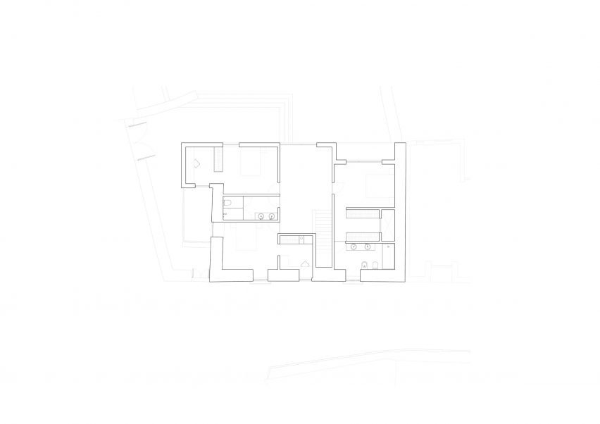 First floor plan of Casa Caldeira by Filipe Pina