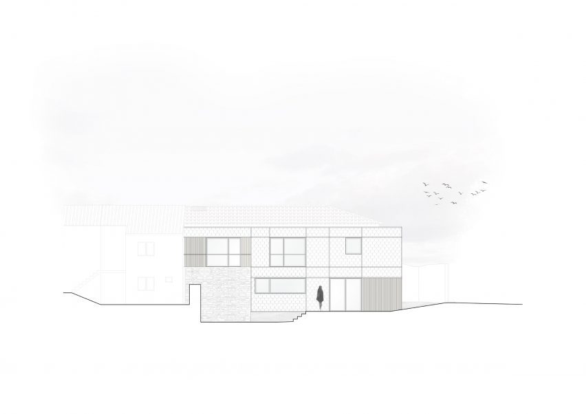 Elevation of Casa Caldeira by Filipe Pina