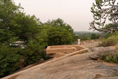 Top of the spiralling Chuzhi house in India by Wallmakers