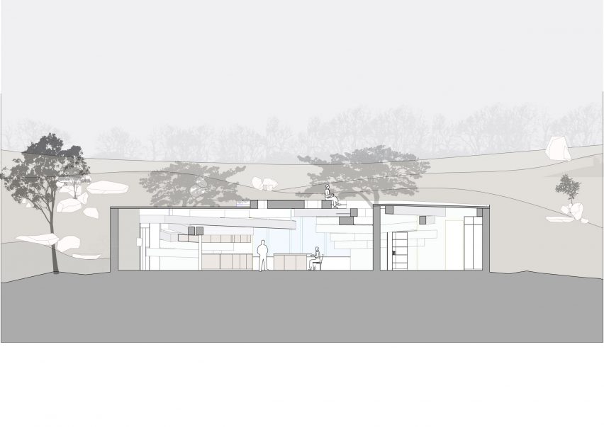 Section of Chuzhi house in India by Wallmakers