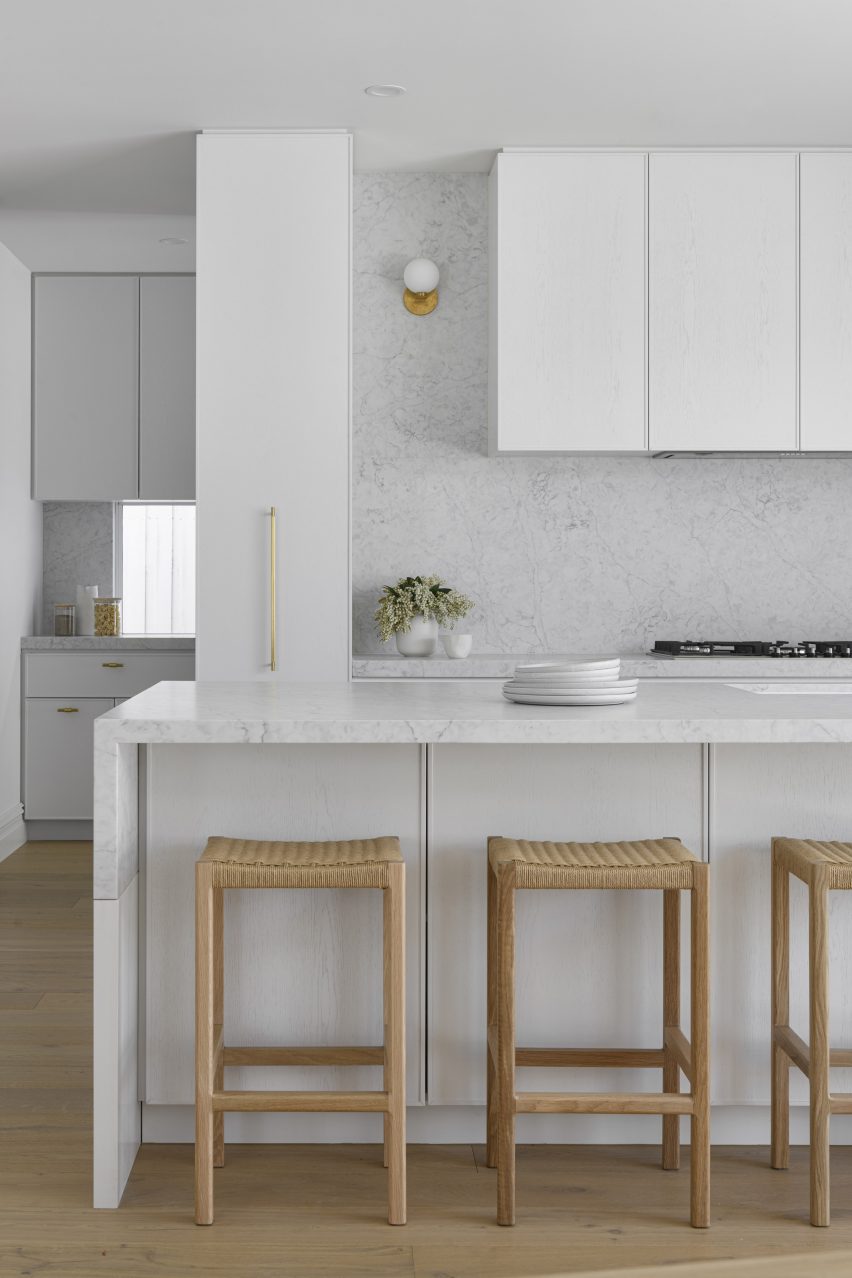 Kitchen interior with wall sconce