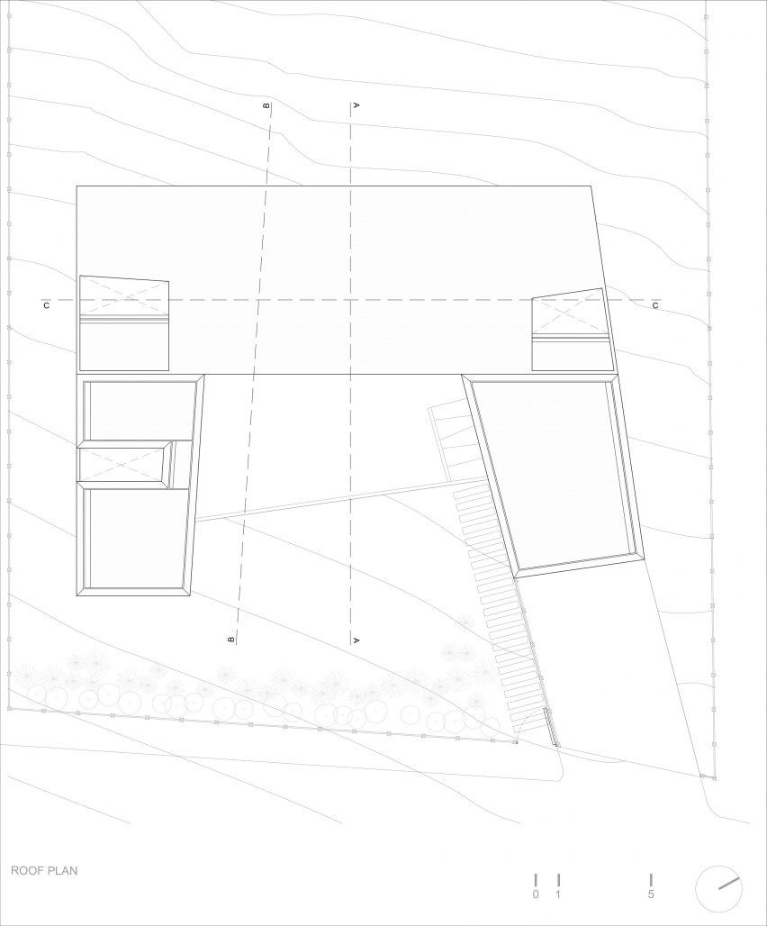 Roof plan of Casa Ferran by ERRE Arquitectos