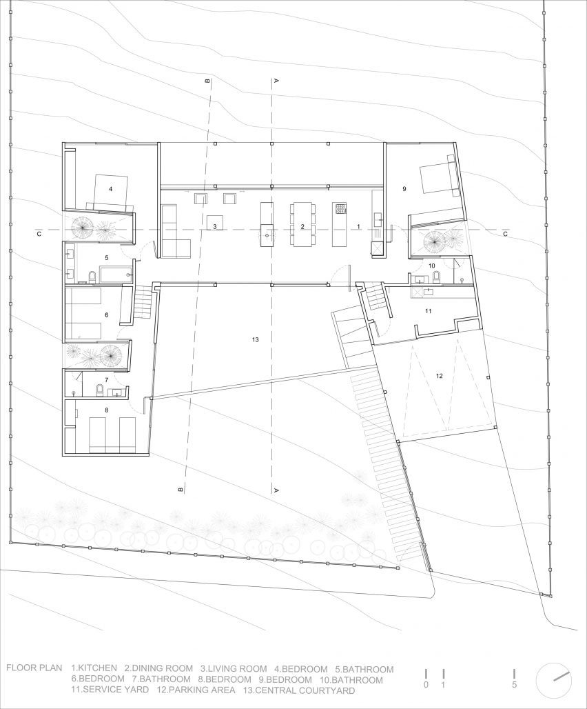 Ground floor plan of Casa Ferran by ERRE Arquitectos