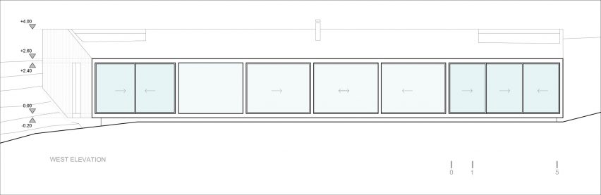 Elevation drawing of Casa Ferran by ERRE Arquitectos