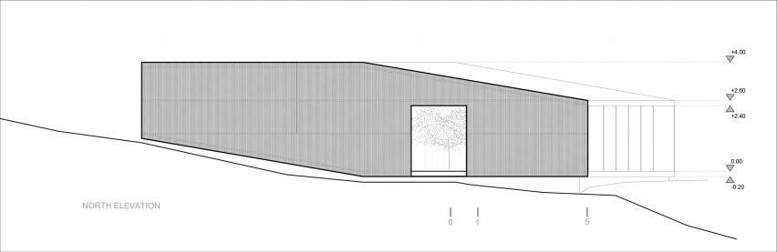 Elevation drawing of Casa Ferran by ERRE Arquitectos