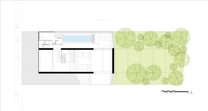 Basement plan of the CH73 House by LBR&A