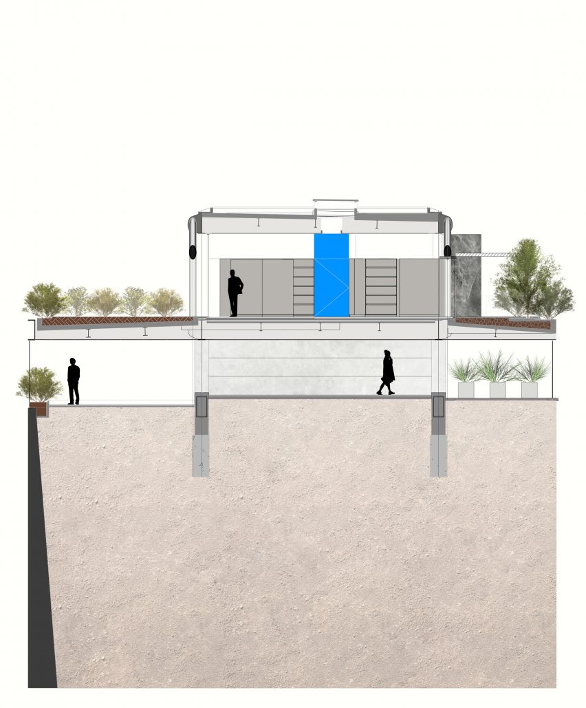 Section drawing of the CH73 House by LBR&A