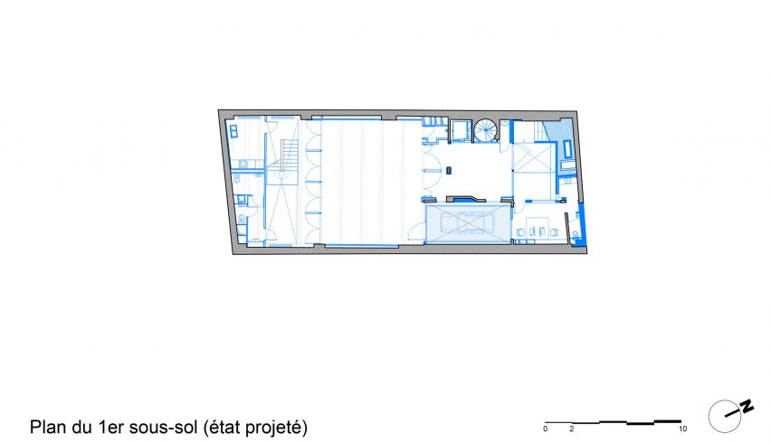 Floor plan of the block of flats and offices in Paris by Moussafir Architectes
