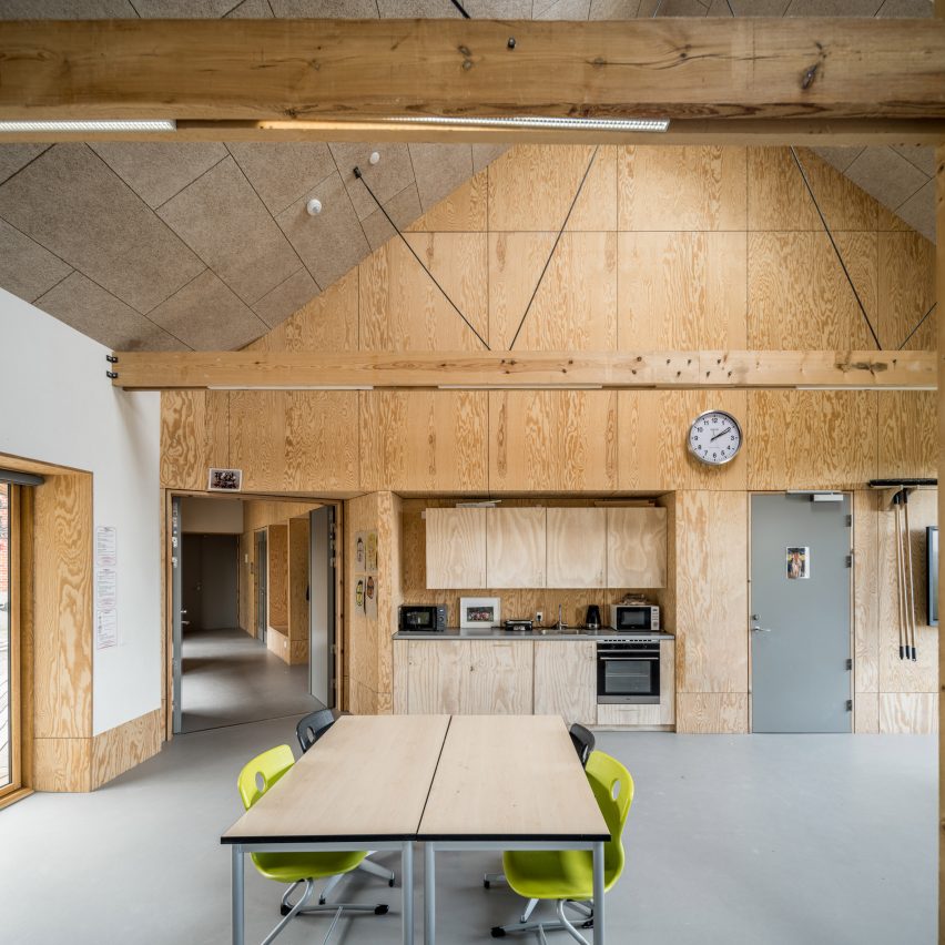 Interior of Feldballe School extension by Henning Larsen Architects
