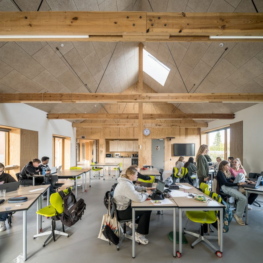 Interior of Feldballe School extension by Henning Larsen Architects
