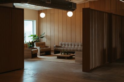 Welcome lounge in a corner of the office