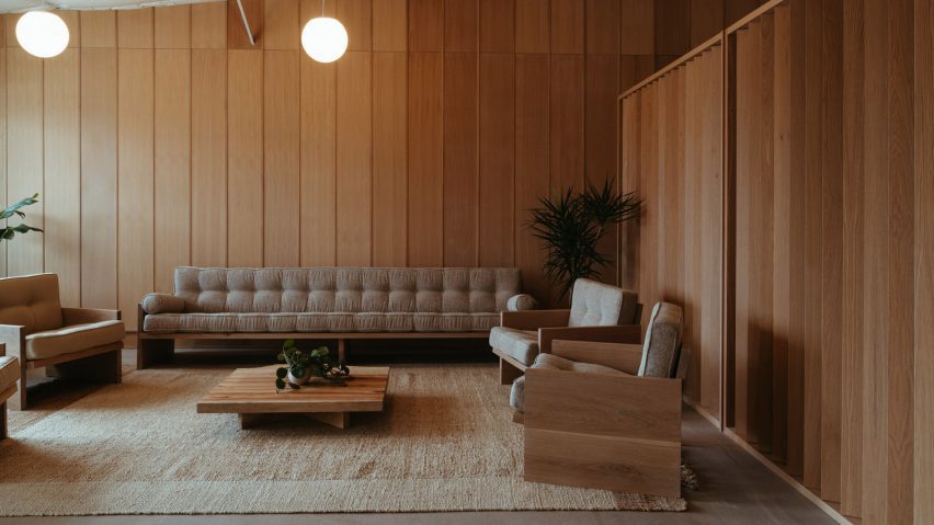 Lounge space at Find What Feels Good HQ