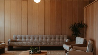 Lounge space at Find What Feels Good HQ