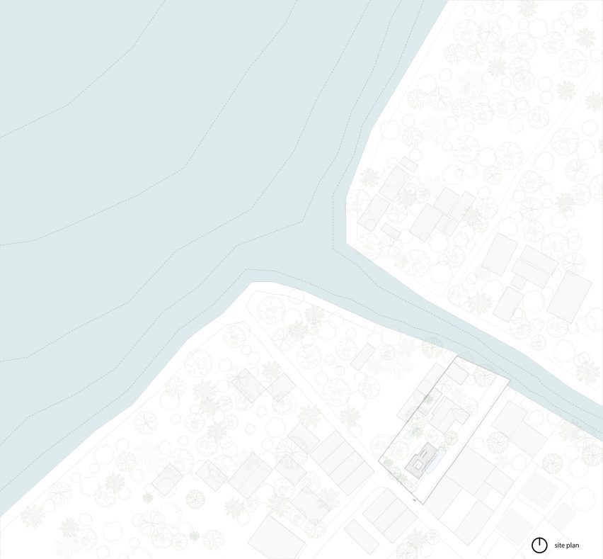 Site plan of Floating House in Vietnam by SDA