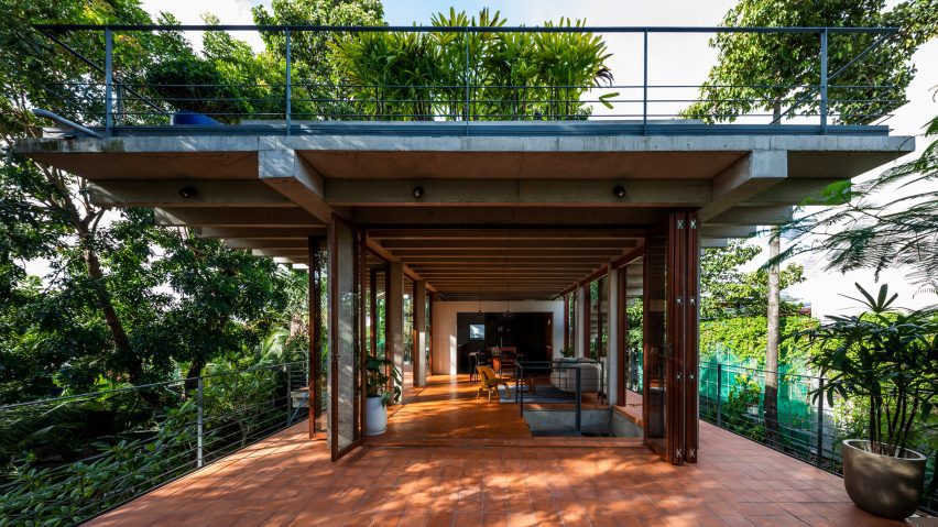 Exterior of Floating House in Vietnam by SDA