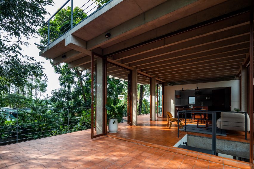 Exterior of Floating House in Vietnam by SDA