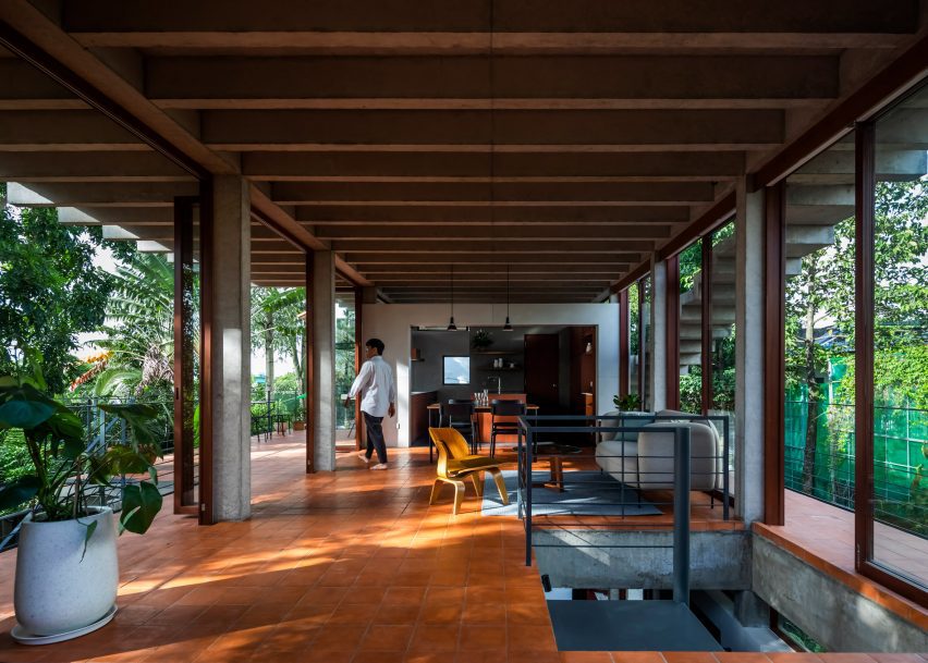 Interior of Floating House in Vietnam by SDA