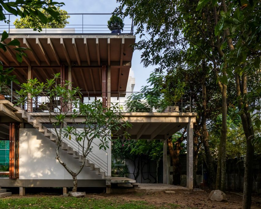Exterior of Floating House in Vietnam by SDA