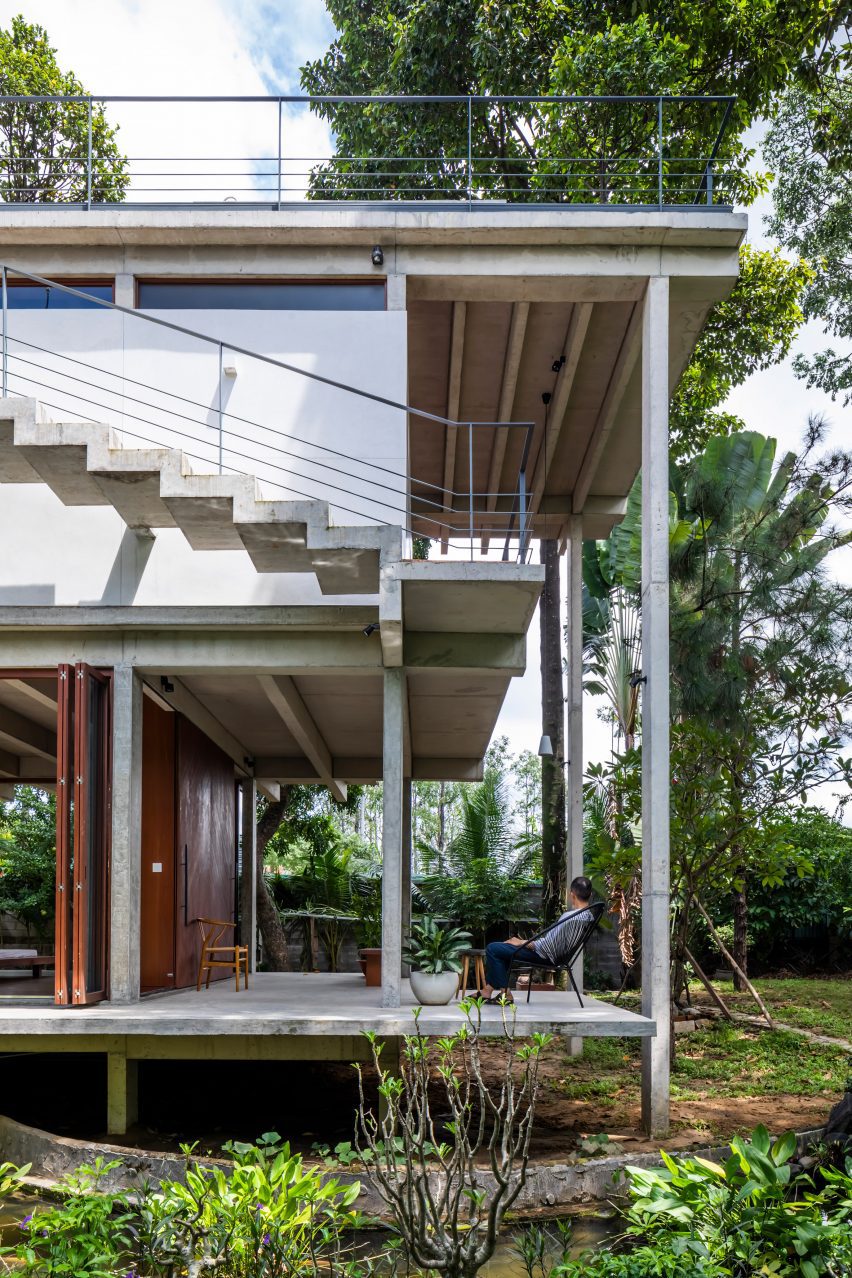 Exterior of Floating House in Vietnam by SDA