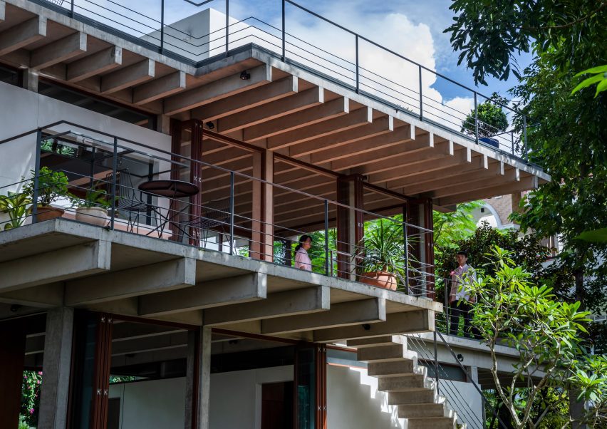 Exterior of Floating House in Vietnam by SDA
