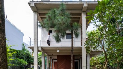 Exterior of Floating House in Vietnam by SDA