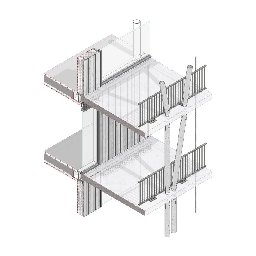 Detail of Forest Bath housing in Eindhoven by GAAGA