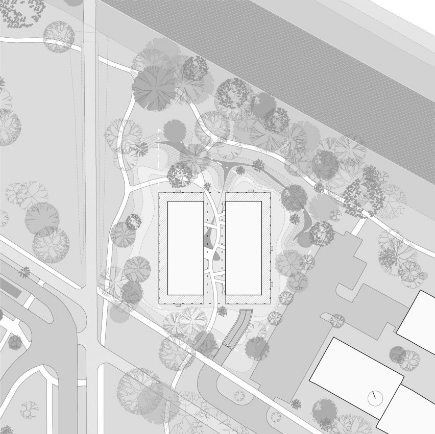Site plan of Forest Bath housing in Eindhoven by GAAGA