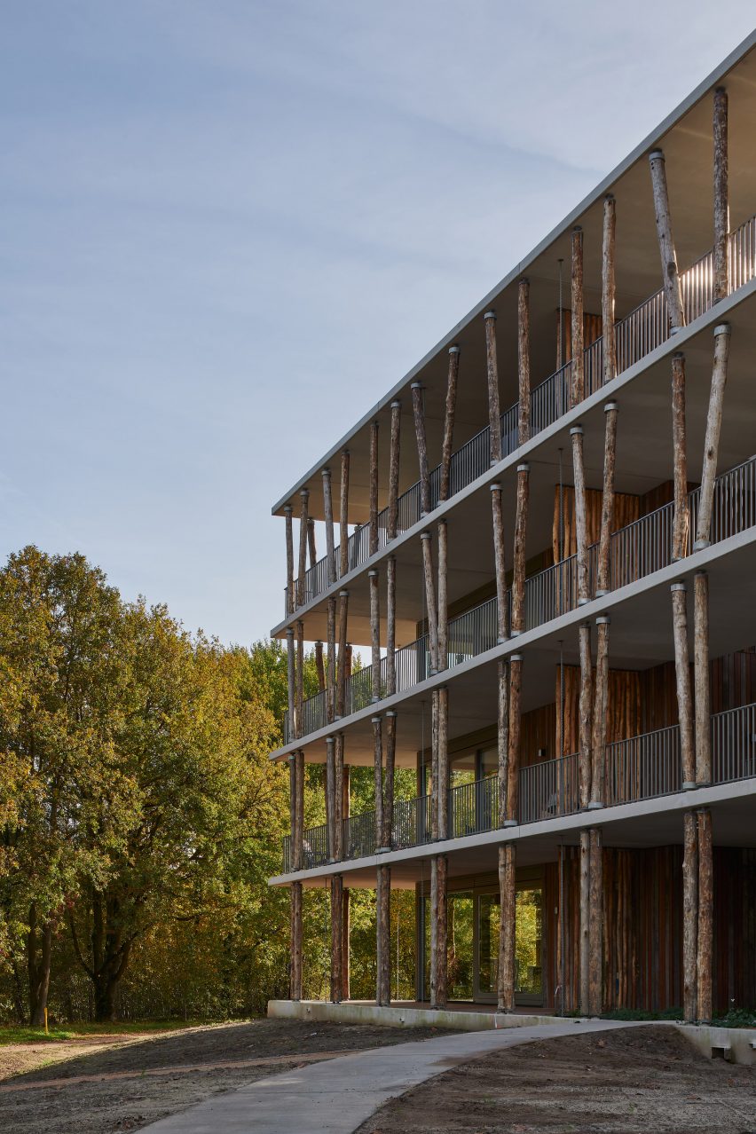 Exterior of Forest Bath housing in Eindhoven by GAAGA