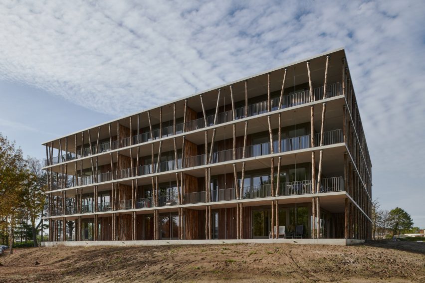 Exterior of Forest Bath housing in Eindhoven by GAAGA