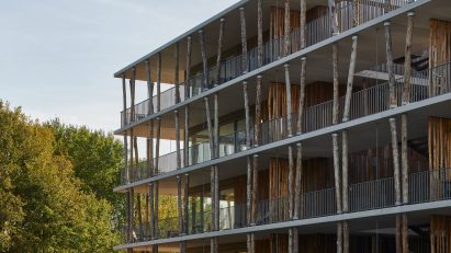 Exterior of Forest Bath housing in Eindhoven by GAAGA